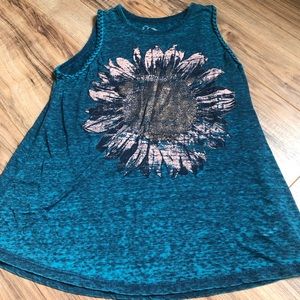 target kids teal sunflower tank